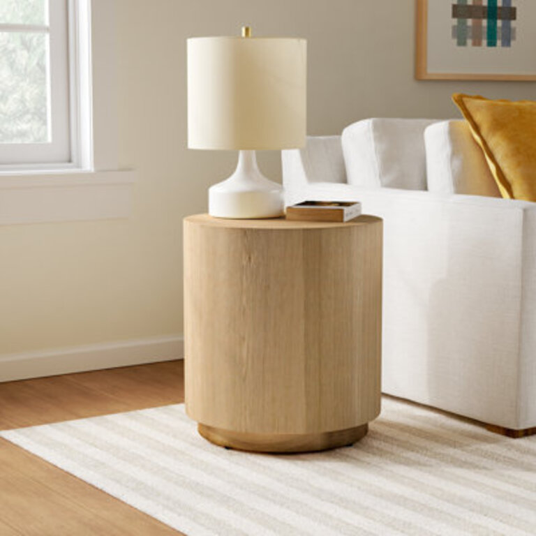 Taryn Drum End Table Color: Natural