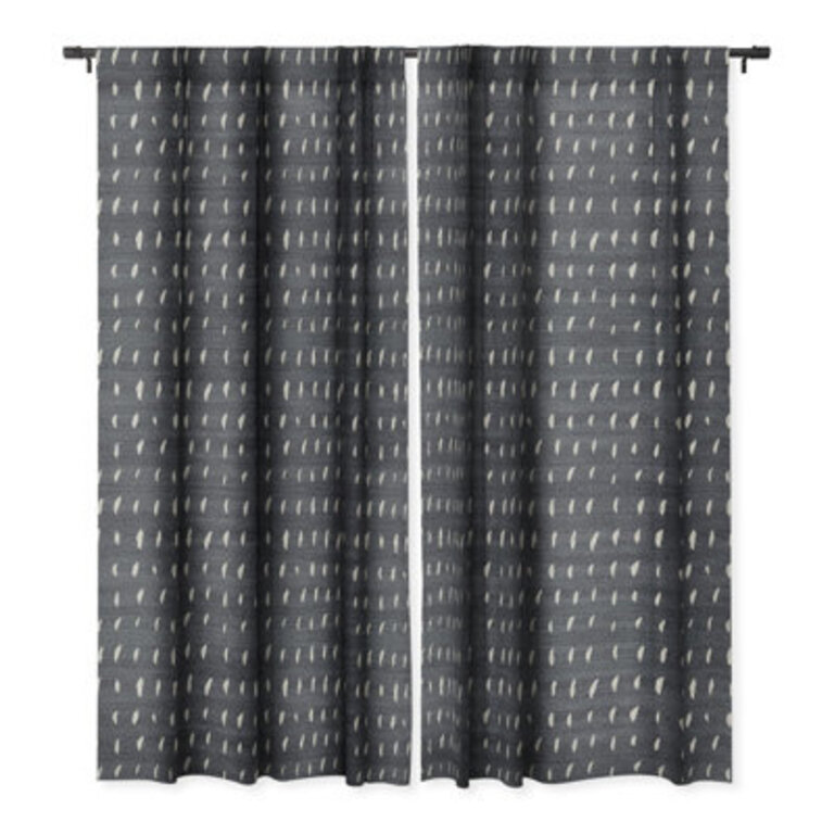Deny Designs Holli Zollinger BOGO DENIM RAIN Blackout Window Curtain 50.0" X 120.0" 63203 Curtain Color: Gray, Size per Panel: 50" W x 96" L