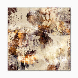 Brown Orange and Gray Grunge Pattern - Painting on Canvas Format: Wrapped Canvas, Size: 16" H x 16" W