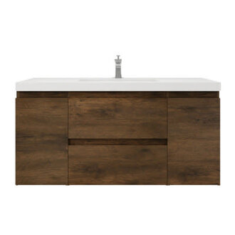 Amadora 48" Wall-Mounted Single Bathroom Vanity Set Base Finish: Rosewood