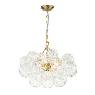 3 - Light Textured Glass Bubble Chandelier