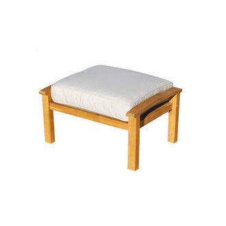Chancy Outdoor Teak Ottoman with Cushion