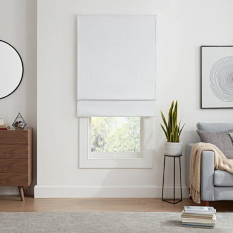Eclipse Kylie Blackout Roman Shade Blind Size: 39" W x 64" L, Color: White