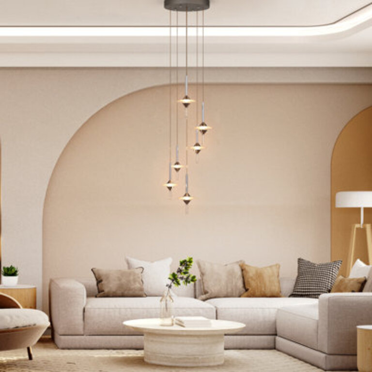 Joshkun 6 - Light Crystal Tiered Integrated LED Chandelier