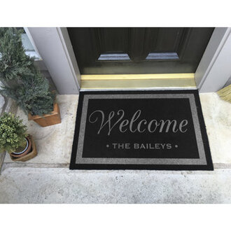 Laquida Non Slip Indoor/Outdoor Door Mat Mat Size: 36" W x 60" L, Color: Black, Customize: Yes