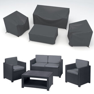 Water Resistant Patio Sectional Cover Size: 30" H x 51" W x 27" D, Color: Gray