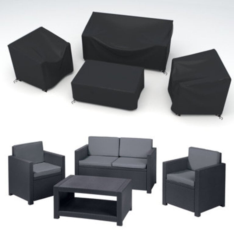 Water Resistant Patio Sectional Cover Size: 30" H x 51" W x 27" D, Color: Black