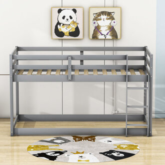 Brodhead Kibby Twin Over Twin Low Loft Bunk Bed by Viv + Rae™ Bed Frame Color: Gray