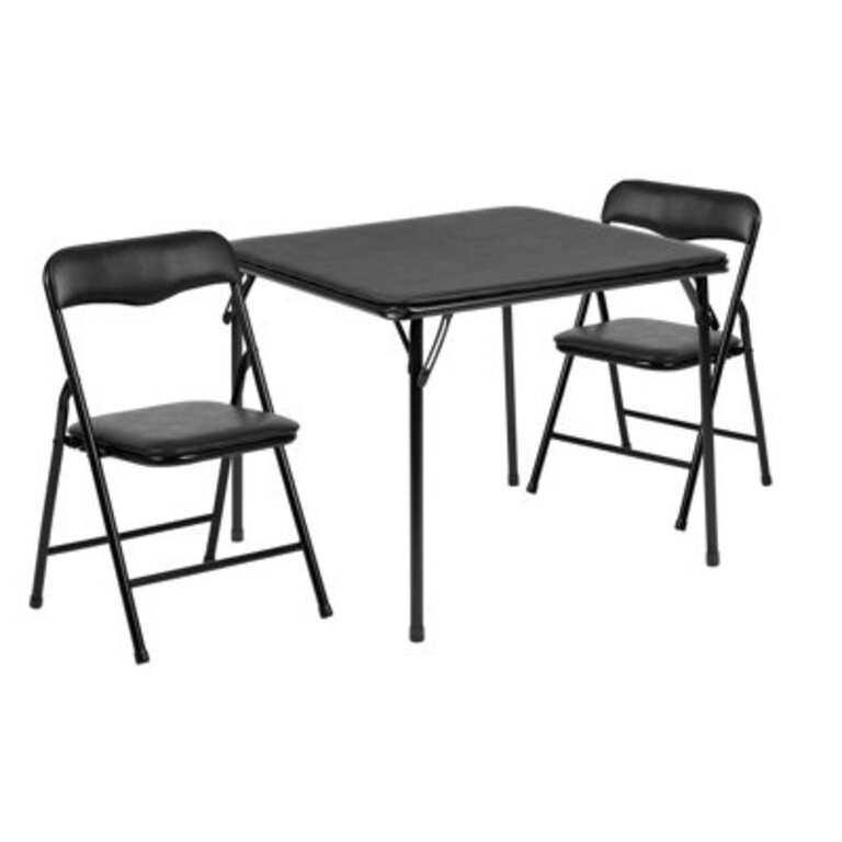 Simra Kids Square Play Table and Chair Set Color: Black