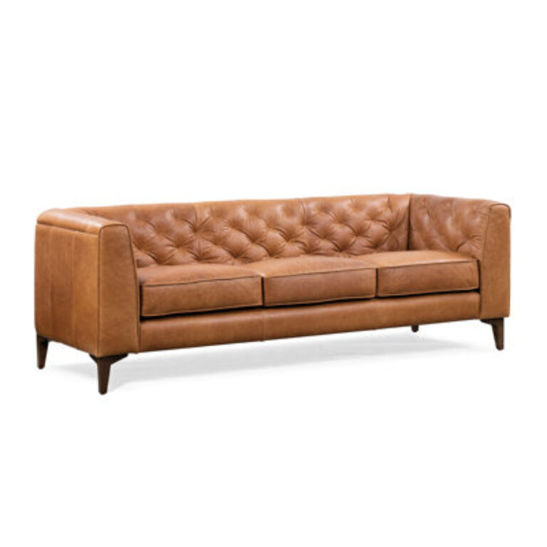 Lariviere 89'' Full-Grain Genuine Italian Leather Sofa Upholstery Color: Cognac Tan Genuine Leather