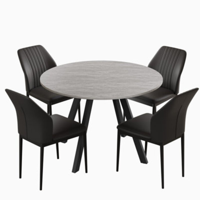 4 U-shaped Dining Chairs Chair Color: Black, Set of 4