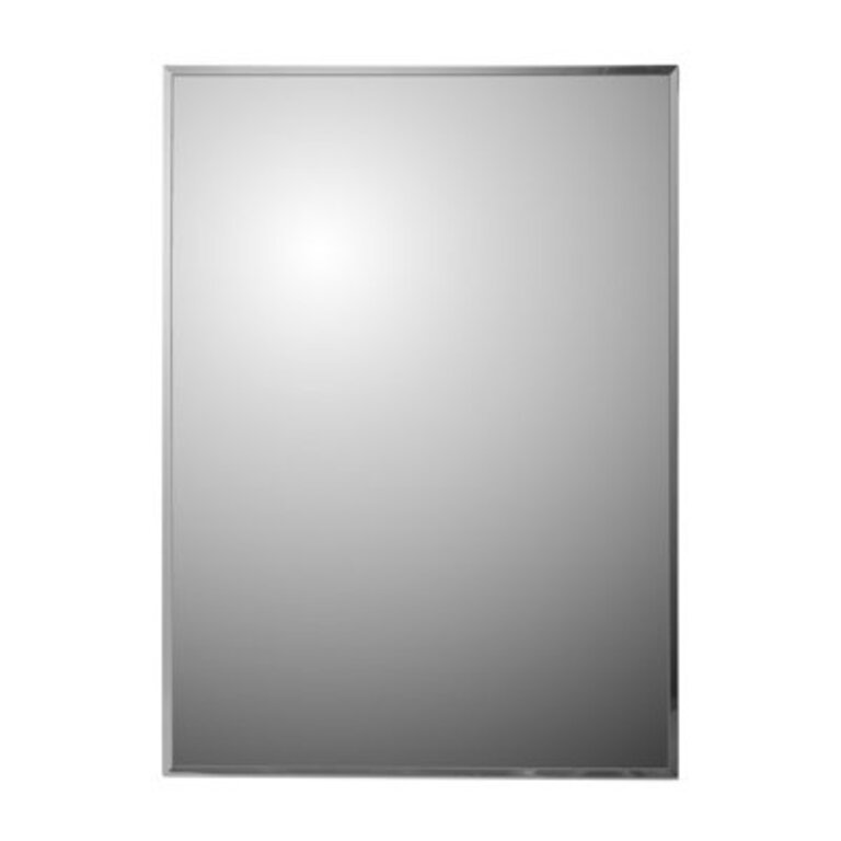 Runiya Recessed or Surface Mount Framed Medicine Cabinet with 5 Adjustable Shelves Size: 22" H x 16" W, Mount: Partially Recessed, Edge: Stainless Steel Frame
