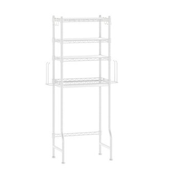 Metal Adjustable Freestanding Ronaya With 4 Shelves Finish: White
