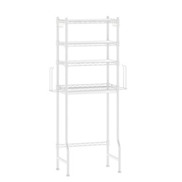 Metal Adjustable Freestanding Ronaya With 4 Shelves Finish: White