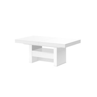 Ender Lift Top Extendable Pedestal Coffee Table with Storage Table Top Color: White