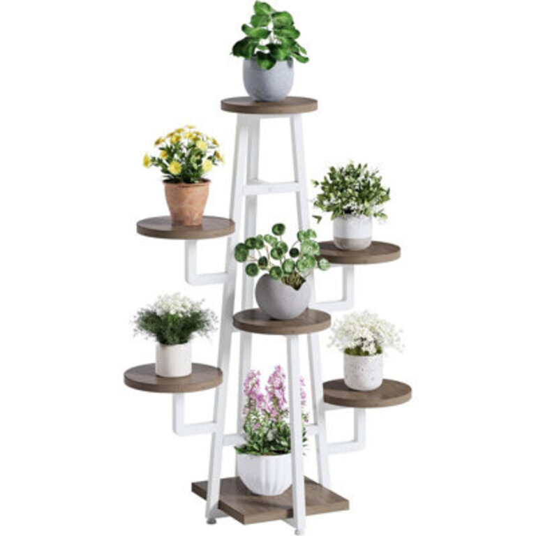 Mayetta Rectangular Multi-tiered Plant Stand Color: Beige Brown