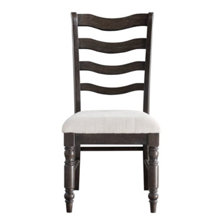 Menchen Solid Wood Ladder Back Side Chair in Black