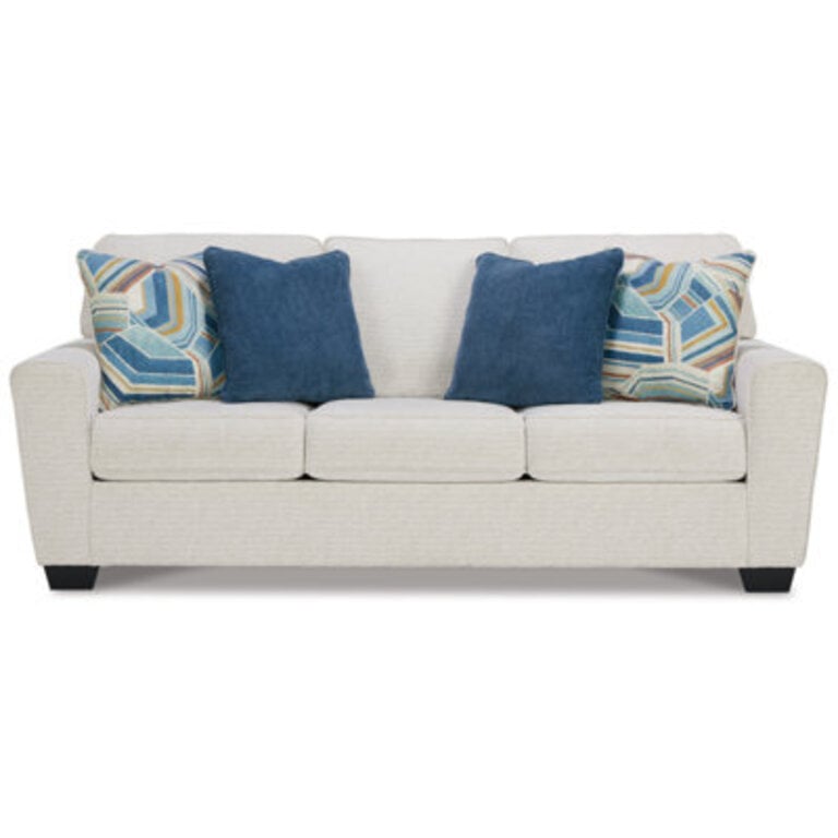 87" Square Arm Sofa Bed Fabric: White 100% Polyester