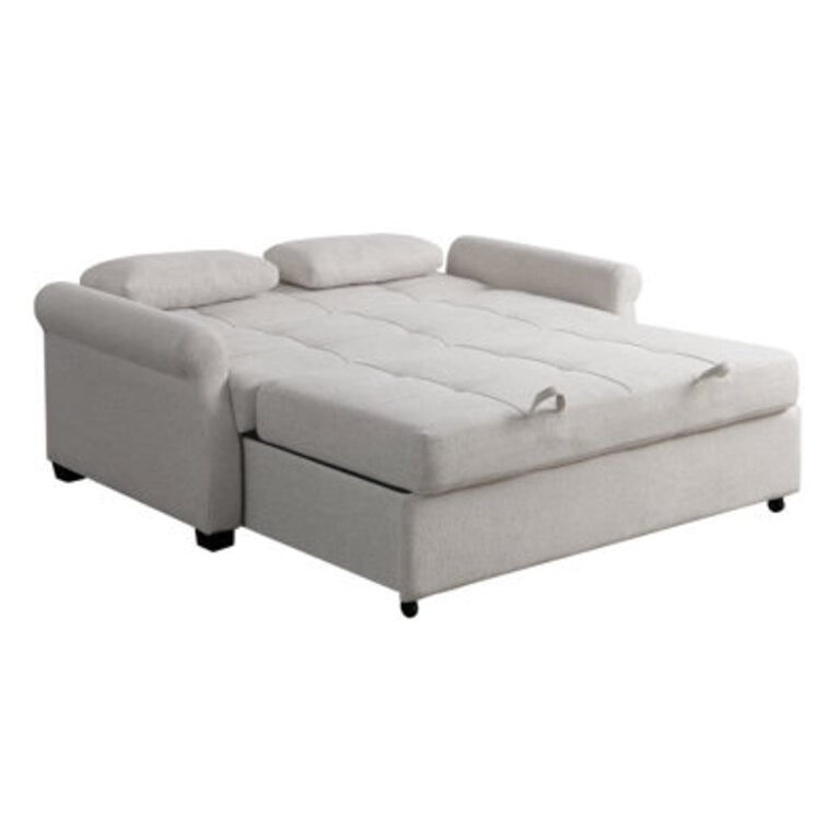 Serta Sabrina 72.6'' Queen Rolled Arm Tufted Back Convertible Sleeper Sofa with Cushions Upholstery Color: Oatmeal