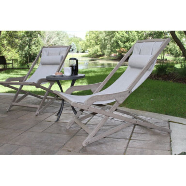 Austen Folding Beach Chair with Cushion Color: Gray