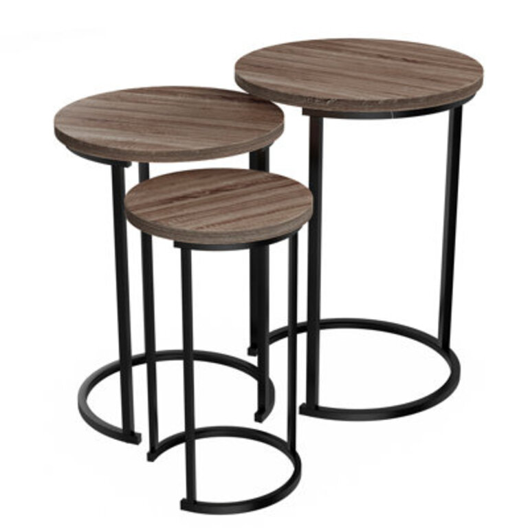 Dranesville Frame Nesting Tables Table Top Color: Light Oakwood