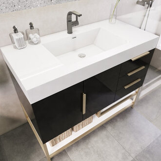 Markwan 42" Single Bathroom Vanity Base Finish: High Gloss Black