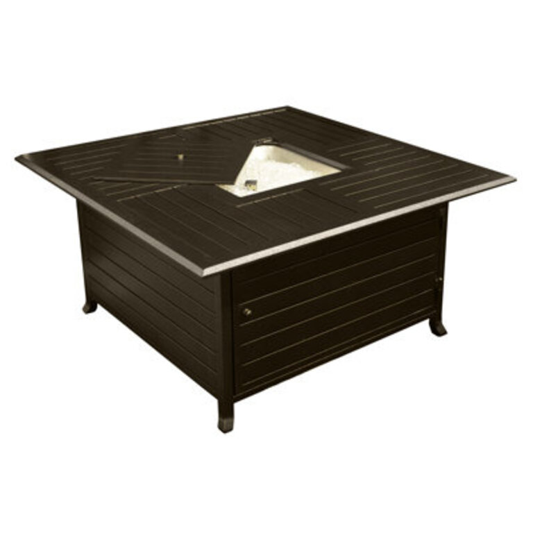 Jenese 23" H x 45" W Aluminum Propane Outdoor Fire Pit Table with Lid