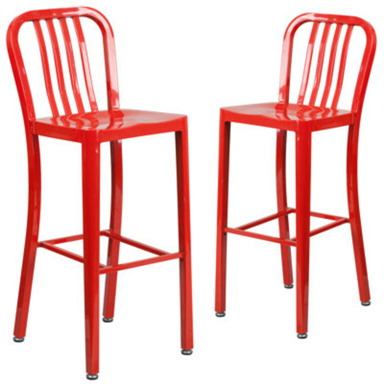 Clancy Bar & Counter Stool Color: Red, Seat Height: Bar Stool (30" Seat Height)