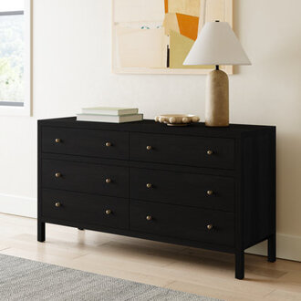 Celine 6 Drawer 60" W Double Dresser Color: Antique Coffee