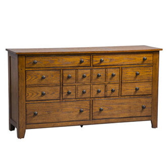 Oconee 7 Drawer 65" W Dresser Color: Light Brown