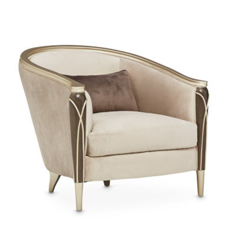Villa Cherie CAL117 Compliant 35'' Wide Barrel Chair Body Fabric: Porcini 100% Polyester