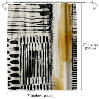 Abstract Shower Curtain No Borders Shower Curtain by PI Creative Art Color: Orange