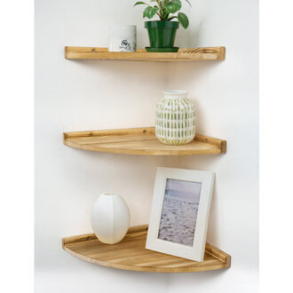 Corner Shelves Wall Mount Farmhouse Rustic Corner Floating Shelf With Cord Hole