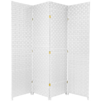 Outdoor 47" H Folding Screen Color: White, Number of Panels: 4, Size: 47" H