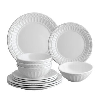 Remi 12 Piece Melamine Dinnerware Set, Service for 4