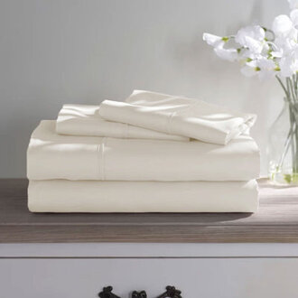 Wayfair Basics® 1800 Series Sheet Set Size: King Sheet Set with 2 Pillowcases, Color: Coconut Milk