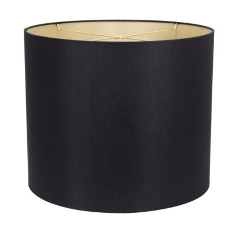 16'' H Linen Drum Lamp Shade  ( Spider ) Color: Black/Gold, Size: 16" H x 19" W x 19" D