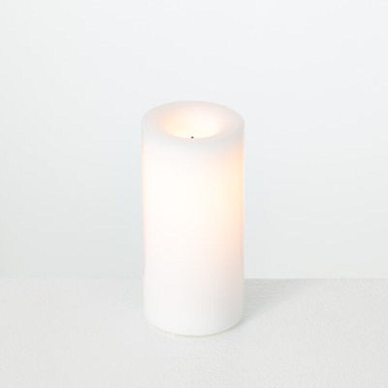 Cicily All Weather Outdoor Weighted LED Pillar Candle Size: 6.25" H x 3" W x 3" D, Color: White