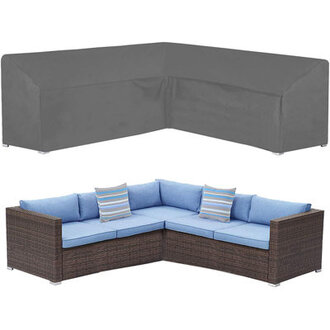 Patio Outdoor V Shaped Sectional Sofa Cover,Heavy Duty Waterproof Anti-UV Coating,Premium Patio Furniture Set Covers Designed With Durable Buckle Straps Air Vent, 100" L X 33.5" D X 31" H