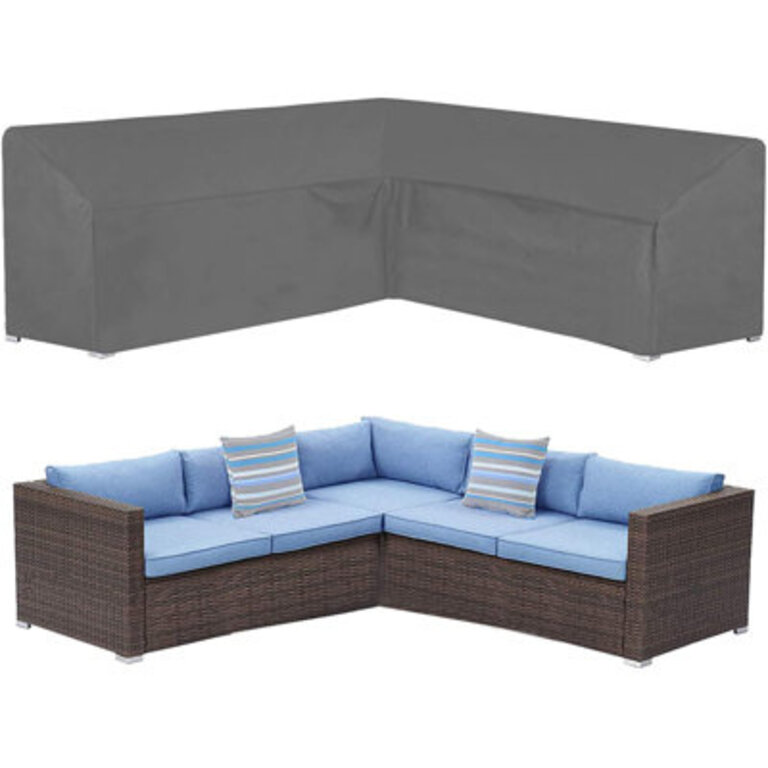 Patio Outdoor V Shaped Sectional Sofa Cover,Heavy Duty Waterproof Anti-UV Coating,Premium Patio Furniture Set Covers Designed With Durable Buckle Straps Air Vent, 100" L X 33.5" D X 31" H