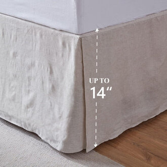Linen Bed Skirt Size: King, Color: Linen