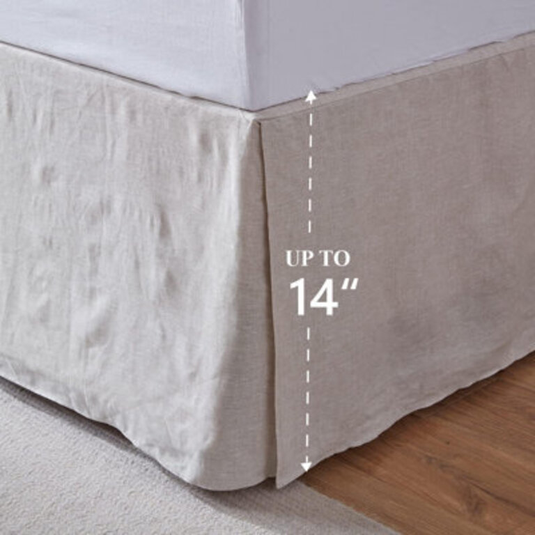 Linen Bed Skirt Size: King, Color: Linen