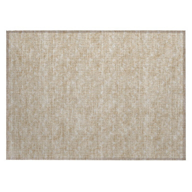 2' X 3' Tan Geometric Washable Non Skid Indoor Outdoor Area Rug