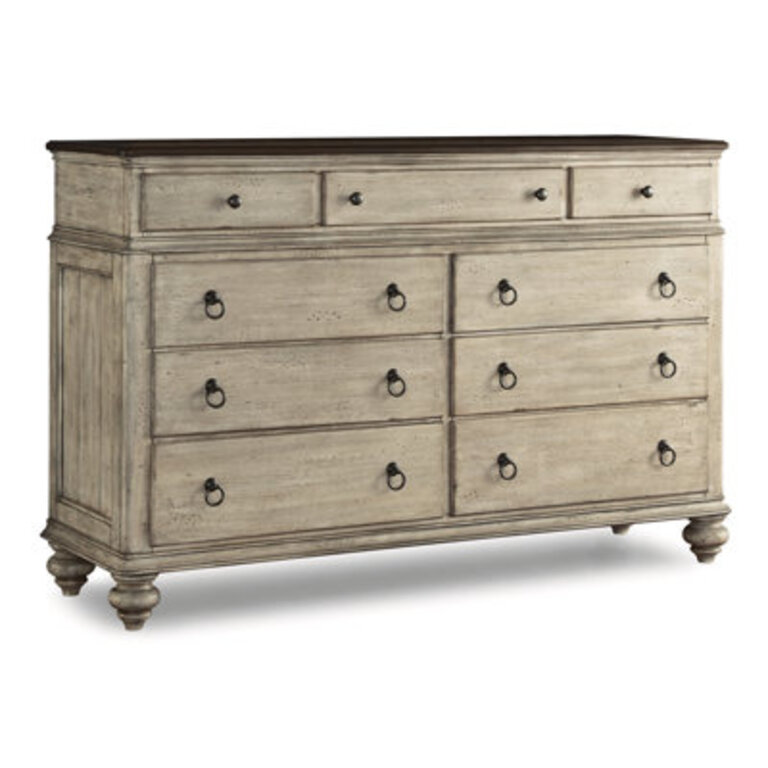 Secor 9 Drawer 67" W Solid Wood Double Dresser
