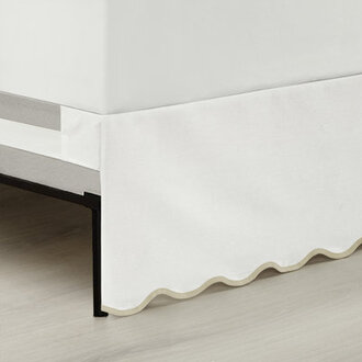 Coastal Chic Scallop Bed Skirt Size: King, Color: Neutral