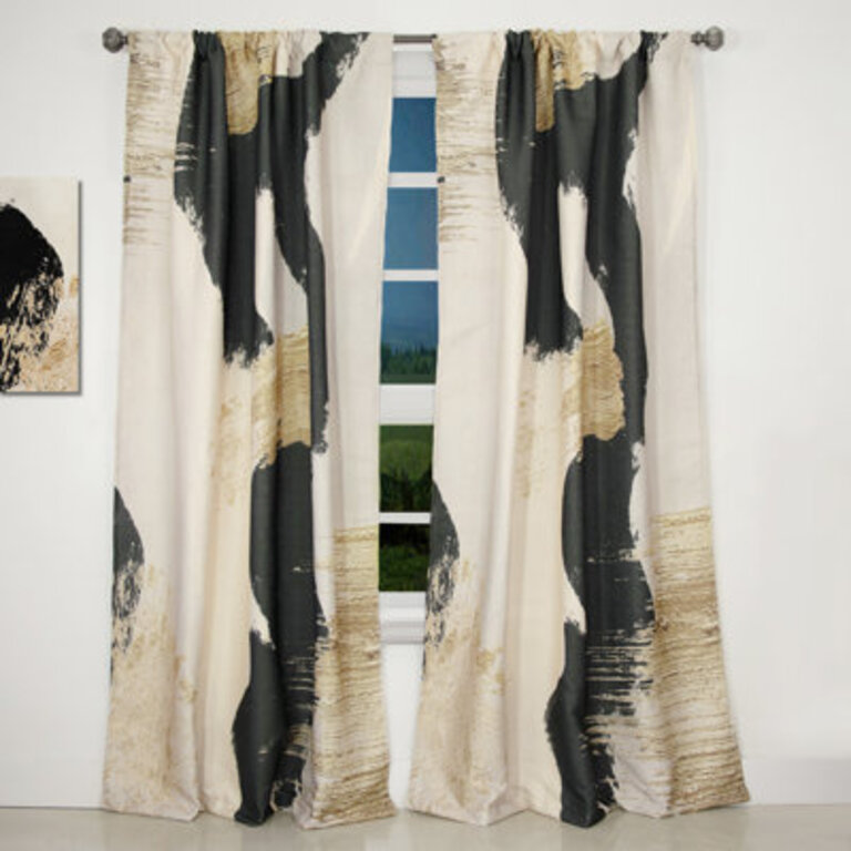 Collage II No Pattern and Not Solid Color Semi-Sheer Thermal Rod Pocket Single Curtain Panel Size per Panel: 52"W x 108"L