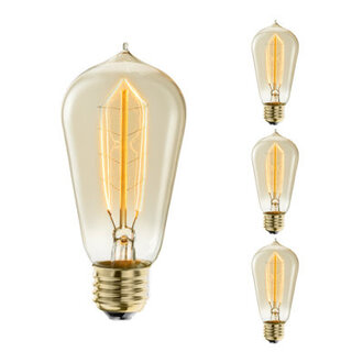 40 Watt Dimmable Amber ST18 Nostalgic Hairpin Incandescent Light Bulbs with Medium E26 Base