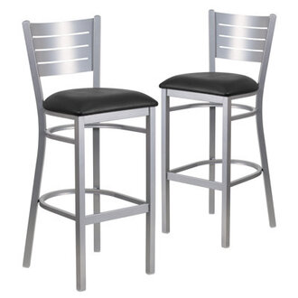 Elkton Slat Back Metal Restaurant Barstool