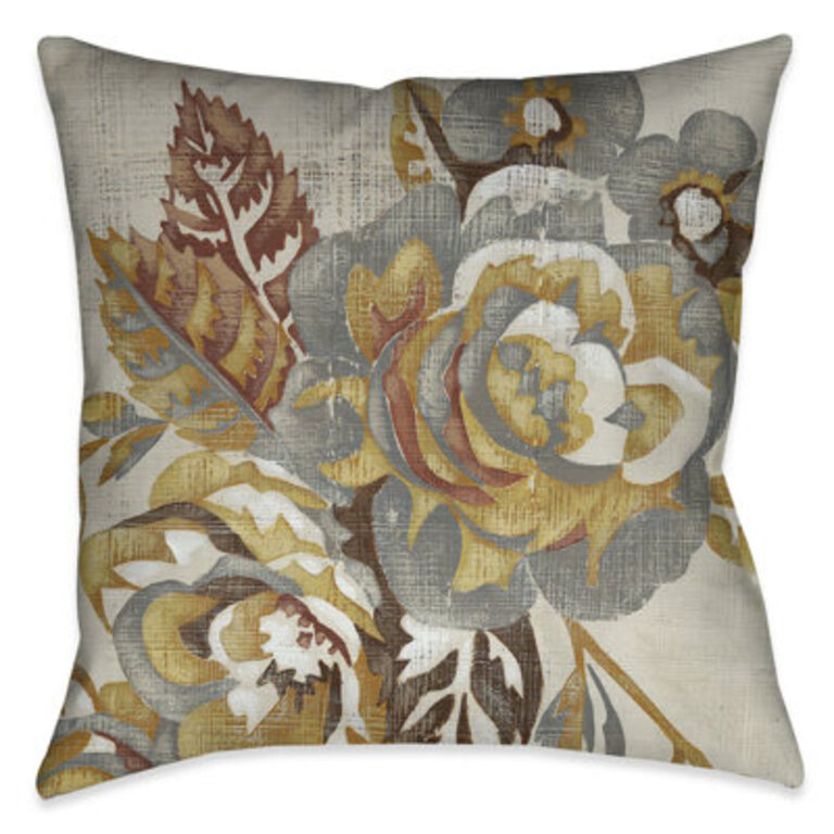 Honeyed Blooms Throw Pillow