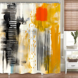 Clematite Abstract Shower Curtain with Hooks Included
